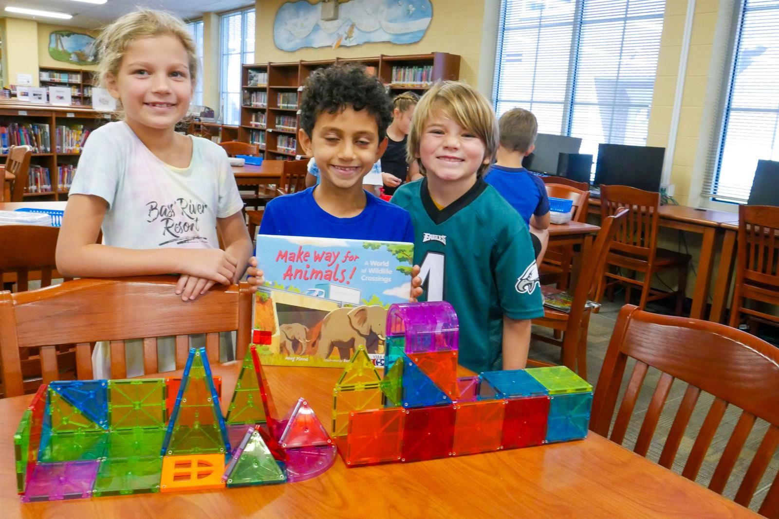 Students in the library